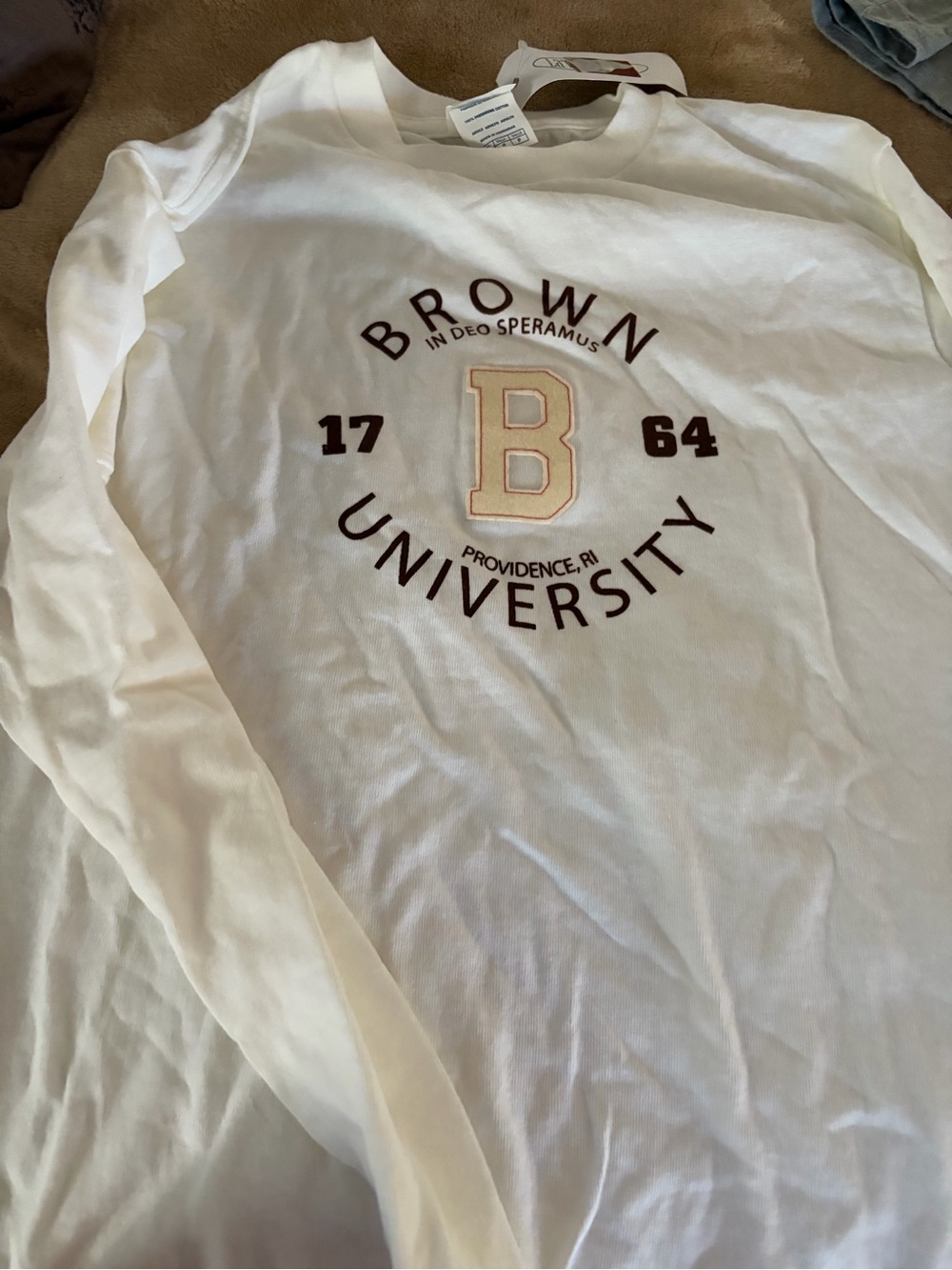NWT Brown University Delta Pro Weight White T-Shirt with Logo